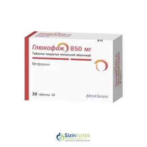 Qlükofaj 850mq N30  Tərkibi: Metformin hidroxlorid Farmakoloji Təsiri: Hipoqlikemik vasitə Vahidi: TAB İstehsalcı Ölkə: Fransa İstehsalcı Firma: Merck Təsiredicinin miqdarı: Metformin hidroxlorid  850mq [  Qlükofaj qiymet catdirilma / qiyməti çatdırılma Baku /  aptek onlayn online  ]