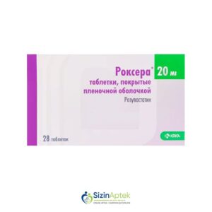 Roksera 20 mq N28  Tərkibi: Rosuvastatin Farmakoloji Təsiri: Hipolipidemik Vahidi: TAB İstehsalcı Ölkə: SLOVENIYA İstehsalcı Firma: KRKA Təsiredicinin miqdarı: Rosuvastatin  20 mq [  Roksera qiymet catdirilma / qiyməti çatdırılma Baku /  aptek onlayn online  ]