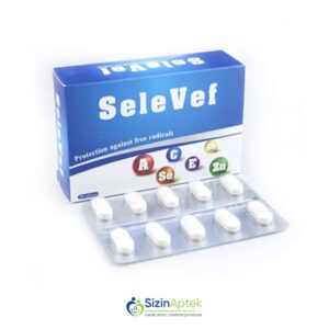 SeleVef N30 СелеВеф N30 Tərkibi: Selen Sink C vitamini E vitamini B6 vitamini Farmakoloji Təsiri: Polivitamin, mikroelementlər Vahidi: TAB İstehsalcı Ölkə: Türkiyəİstehsalcı Firma: Vefa [  SeleVef qiymet catdirilma / qiyməti çatdırılma Baku /  aptek onlayn online  ]
