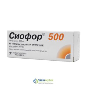 Siofor 500 mq N60  Tərkibi: Metformin hidroxlorid Farmakoloji Təsiri: Hipoqlikemik Vahidi: TAB İstehsalcı Ölkə: Almaniya İstehsalcı Firma: Berlin Chemie Təsiredicinin miqdarı: Metformin hidroxlorid  500 mq [  Siofor qiymet catdirilma / qiyməti çatdırılma Baku /  aptek onlayn online  ]