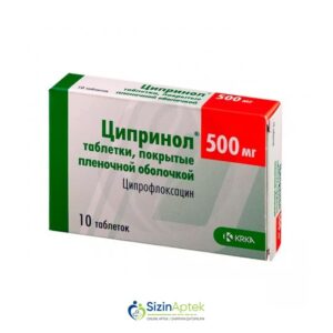 Siprinol 500mq N10 Tərkibi: Siprofloksasin Farmakoloji Təsiri: Аntibiotik Vahidi: TAB İstehsalcı Ölkə: SLOVENIYA İstehsalcı Firma: KRKA Təsiredicinin miqdarı: Siprofloksasin  500 mq [  Siprinol qiymet catdirilma / qiyməti çatdırılma Baku /  aptek onlayn online  ]