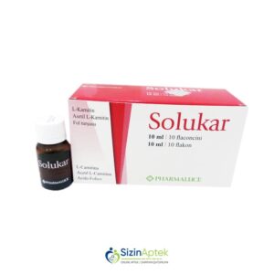 Solukar 10 ml N10 Tərkibi: L karnitin Aseti L karnitin Vitamin B9 Farmakoloji Təsiri: Metabolik vasitə Vahidi: FL İstehsalcı Ölkə: SAN-MARİNO İstehsalcı Firma: Erbozeta Təsiredicinin miqdarı: Asetil L-karnitin  700 mq L-karnitin  1300 mq Vitamin B9  800 mkq [  Solukar qiymet catdirilma / qiyməti çatdırılma Baku /  aptek onlayn online  ]