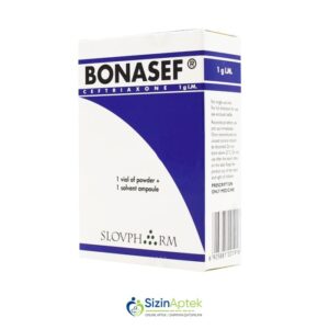 Bonasef 1 q N1 Tərkibi: Seftriakson Farmakoloji Təsiri: Antibakterial Vahidi: AMP İstehsalcı Ölkə: Sloveniya Təsiredicinin miqdarı: Seftriakson 1 q [ Bonasef qiymet catdirilma / qiyməti çatdırılma Baku / aptek onlayn online ]