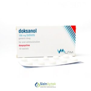 Doksanol 100 mq N10 Tərkibi: Doksisiklin Farmakoloji Təsiri: Antibiotik Vahidi: TAB İstehsalcı Ölkə: İTALİYA Təsiredicinin miqdarı: Doksisiklin 100 mq [ Doksanol qiymet catdirilma / qiyməti çatdırılma Baku / aptek onlayn online ]