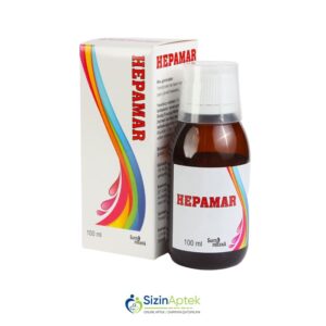 Hepamar şərbət 100 ml Tərkibi: L karnitin L ornitin B3 vitamini Alaqanqal ekstraktı Sink B6 vitamini Selen B12 vitamini Farmakoloji Təsiri: Hepatoprotektiv Vahidi: SIROP İstehsalcı Ölkə: BOLQARISTAN [ Hepamar qiymet catdirilma / qiyməti çatdırılma Baku / aptek onlayn online ]