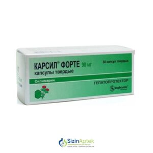 Karsil forte 90 mq N30 Tərkibi: Silimarin Farmakoloji Təsiri: Hepatoprotektor Vahidi: KAPS İstehsalcı Ölkə: BOLQARISTAN İstehsalcı Firma: Sopharma Təsiredicinin miqdarı: Silymarin 90 mq [ Karsil qiymet catdirilma / qiyməti çatdırılma Baku / aptek onlayn online ]