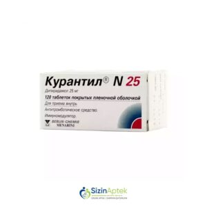 Kurantil N 25 mq N120 (Curantyl N) Tərkibi: Dipiridamol Farmakoloji Təsiri: Antitrombotik, angioprotektiv Vahidi: TAB İstehsalcı Ölkə: Almaniya İstehsalcı Firma: Berlin Chemie Təsiredicinin miqdarı : Dipiridamol 25 mq [ Kurantil qiymet catdirilma / qiyməti çatdırılma Baku / aptek onlayn online ]
