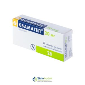 Kvamatel 20 mq N28 Tərkibi: Famotidin Farmakoloji Təsiri: Mədə xorası əleyhinə Vahidi: TAB İstehsalcı Ölkə: MACARISTAN Təsiredicinin miqdarı: Famotidin  20 mq  [  Kvamatel qiymet catdirilma / qiyməti çatdırılma Baku /  aptek onlayn online  ]