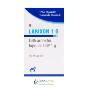 Larikson 1 q N1 (Larixon) Tərkibi: Seftriakson Farmakoloji Təsiri: Antibakterial Vahidi: AMP İstehsalcı Ölkə: HİNDİSTAN Təsiredicinin miqdarı : Seftriakson 1 q [ Larikson qiymet catdirilma / qiyməti çatdırılma Baku / aptek onlayn online ]