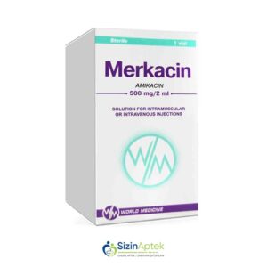 Merkasin 500 mq N1 Tərkibi: Amikasin Farmakoloji Təsiri: Antibiotik , aminoqlikozid Vahidi: FL İstehsalcı Ölkə: RUMINİYA İstehsalcı Firma: World Medicine Təsiredicinin miqdarı: Amikasin 500 mq [ Merkasin qiymet catdirilma / qiyməti çatdırılma Baku / aptek onlayn online ]