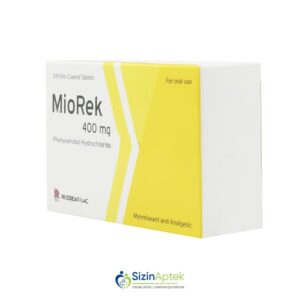 Miorek 400 mq N24 Tərkibi: Feniramidol hidroxlorid Farmakoloji Təsiri: Antispastik, miorelaksasiyaedici Vahidi: TAB İstehsalcı Ölkə: TÜRKİYƏ Təsiredicinin miqdarı : Feniramidol hidroxlorid 400 mq [ Miorek qiymet catdirilma / qiyməti çatdırılma Baku / aptek onlayn online ]