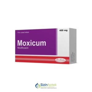 Moksikum 400 mq N7 (Moxicum) Tərkibi: Moksifloksasin Farmakoloji Təsiri: Antibakterial Vahidi: TAB İstehsalcı Ölkə: Türkiyə Təsiredicinin miqdarı : Moksifloksasin 400 mq [ Moksikum qiymet catdirilma / qiyməti çatdırılma Baku / aptek onlayn online ]