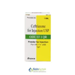Odisef 1000 q N1 (Odicef) Tərkibi: Seftriakson Farmakoloji Təsiri: Antibakterial Vahidi: AMP İstehsalcı Ölkə: HİNDİSTAN Təsiredicinin miqdarı: Seftriakson 1000 q [ Odisef qiymet catdirilma / qiyməti çatdırılma Baku / aptek onlayn online ]