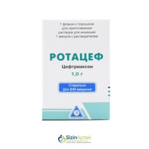 Rotasef 1 q N1 Tərkibi: Seftriakson Farmakoloji Təsiri: Antibiotik Vahidi: FL  İstehsalcı Ölkə: TÜRKİYƏ Təsiredicinin miqdarı : Seftriakson  1000 mq [  Rotasef qiymet catdirilma / qiyməti çatdırılma Baku /  aptek onlayn online  ]