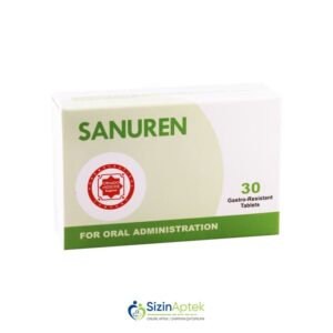 Sanuren N30 Tərkibi: Böyrək çayı, Nanə cövhəri Mayaotu Qarğıdalı saçağı Fransız küknarı, Borneol, efiri Yabanı yerkökü Qaraqınıq otu Maqnezium sitrat Farmakoloji Təsiri: Uroseptik Vahidi: TAB İstehsalcı Ölkə: İTALİYA [ Sanuren qiymet catdirilma / qiyməti çatdırılma Baku / aptek onlayn online ]