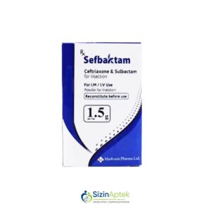 Sefbaktam 1.5 mq N1 Tərkibi: Seftriakson, Sulbaktam Farmakoloji Təsiri: Antibakterial Vahidi: AMP İstehsalcı Ölkə: HİNDİSTAN Təsiredicinin miqdarı : Seftriakson 1000 mq Sulbaktam 500 mq [ Sefbaktam qiymet catdirilma / qiyməti çatdırılma Baku / aptek onlayn online ]