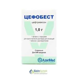 Sefobest 1 q N1 (Cefobest) Tərkibi: Seftriakson Farmakoloji Təsiri: Antibakterial Vahidi: AMP İstehsalcı Ölkə: TÜRKİYƏ Təsiredicinin miqdarı: Seftriakson 1 q [ Sefobest qiymet catdirilma / qiyməti çatdırılma Baku / aptek onlayn online ]