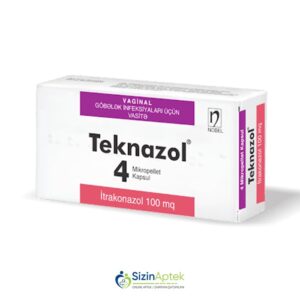 Teknazol 100 mq N4 Tərkibi: İtrakonazol Farmakoloji Təsiri: Göbələk əleyhinə Vahidi: TAB İstehsalcı Ölkə: TÜRKİYƏ Təsiredicinin miqdarı: İtrakonazol 100 mq [ Teknazol qiymet catdirilma / qiyməti çatdırılma Baku / aptek onlayn online ]