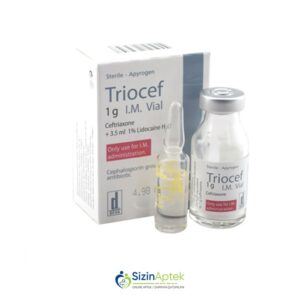 Triosef 1 q Tərkibi: Seftriakson Farmakoloji Təsiri: Antibakterial Vahidi: AMP İstehsalcı Ölkə: Türkiyə Təsiredicinin miqdarı: Seftriakson 1 q [ Triosef qiymet catdirilma / qiyməti çatdırılma Baku / aptek onlayn online ]