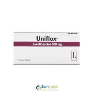 Unifloks 500 mq N7 Tərkibi: Levofloksasin Farmakoloji Təsiri: Antibiotik Vahidi: TAB İstehsalcı Ölkə: HİNDİSTAN Təsiredicinin miqdarı : Levofloksasin 500 mq [ Unifloks qiymet catdirilma / qiyməti çatdırılma Baku / aptek onlayn online ]