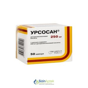 Ursosan 250 mq N50 Tərkibi: Ursodezoksixol turşusu Farmakoloji Təsiri: Hepatoprotektiv, ödqovucu Vahidi: KAPS İstehsalcı Ölkə: ÇEXİYA Təsiredicinin miqdarı : Ursodezoksixol turşusu 250 mq [ Ursosan qiymet catdirilma / qiyməti çatdırılma Baku / aptek onlayn online ]
