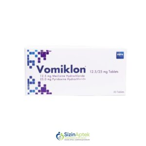 Vomiklon №30 Tərkibi: Meklozin hidroxlorid Piridoksin hidroxlorid Farmakoloji Təsiri: Qusma əleyhinə Vahidi: TAB İstehsalcı Ölkə: TÜRKİYƏ [ Vomiklon qiymet catdirilma / qiyməti çatdırılma Baku / aptek onlayn online ]